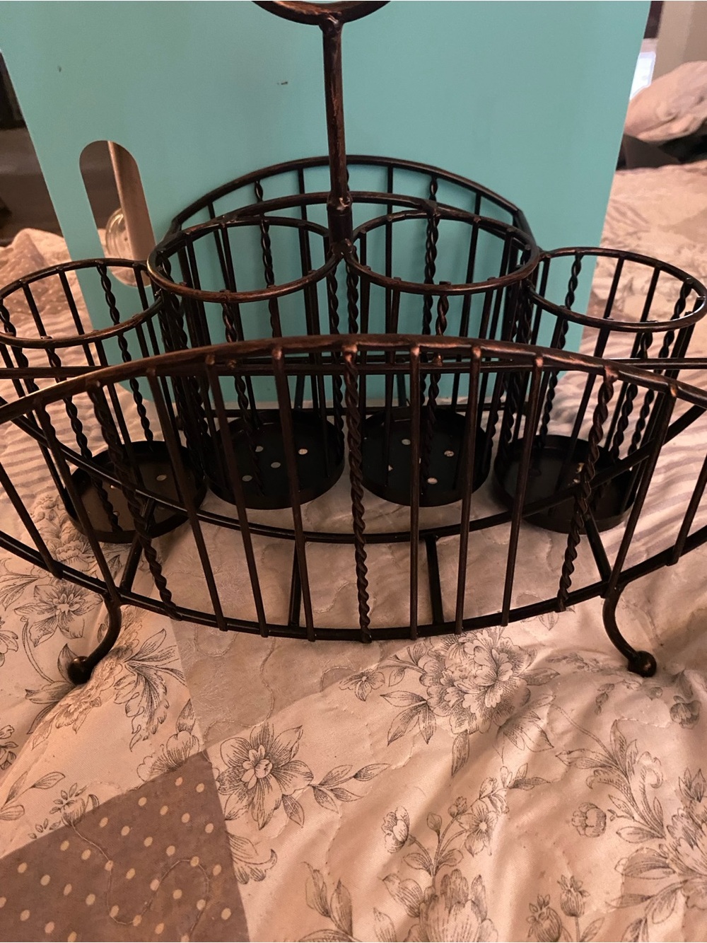 Metal Utensil & Condiment Organizer in Dark Bronze